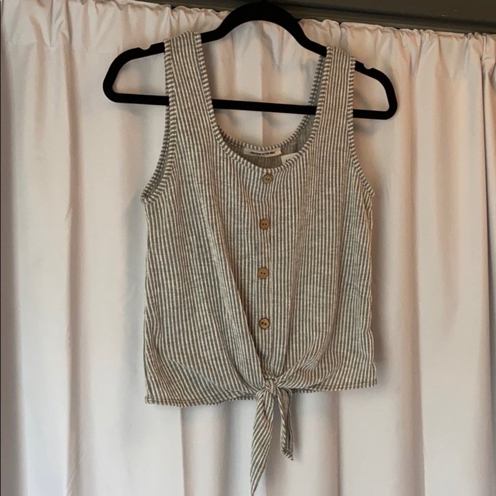 Faux button down tie top